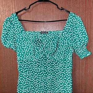 Ditsy floral off shoulder split thigh dress